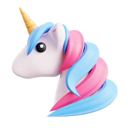 Cabeza de unicornio  3D Icon