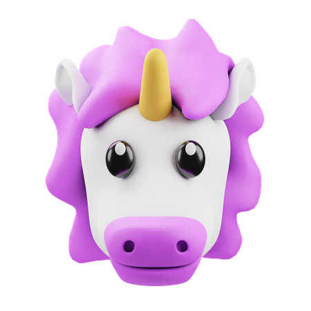 Emoji de cabeza de unicornio  3D Icon