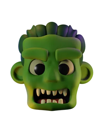 Cabeza de zombi  3D Icon