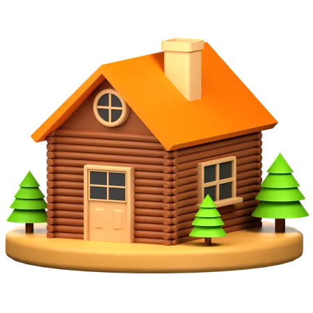 Cabin  3D Icon