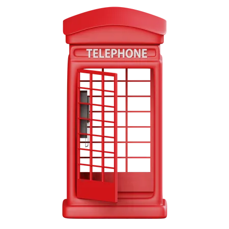 Cabina telefónica roja  3D Icon