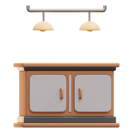 Cabinet And Light  3D Icon