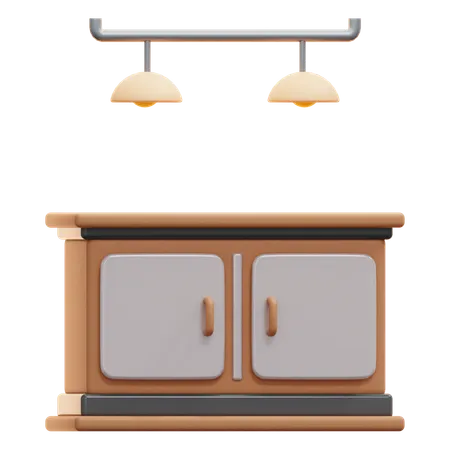 Cabinet And Light  3D Icon