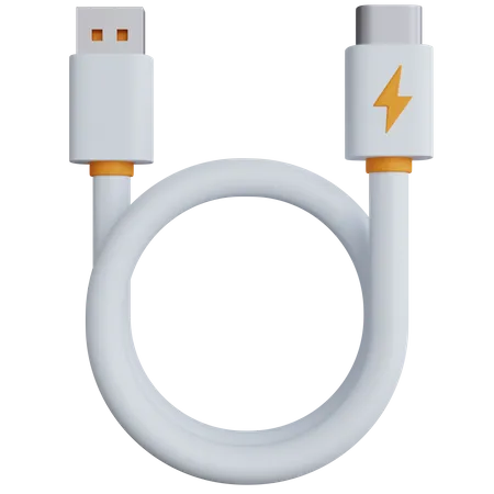 Cable De Renderizado 3 D USB Tipo C Con Enchufe USB Aislado 3D Icon