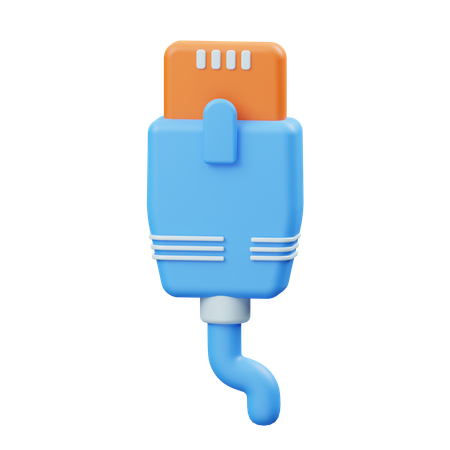 Cable de ethernet  3D Icon
