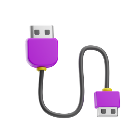 Cable USB  3D Icon