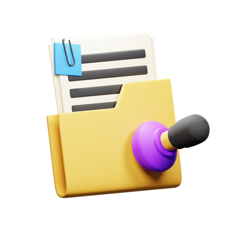 Document de timbre  3D Icon