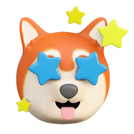 Cachorro com estrela no olho  3D Emoji