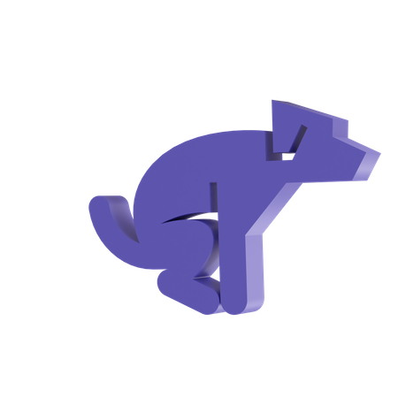 Cachorro defecar  3D Icon