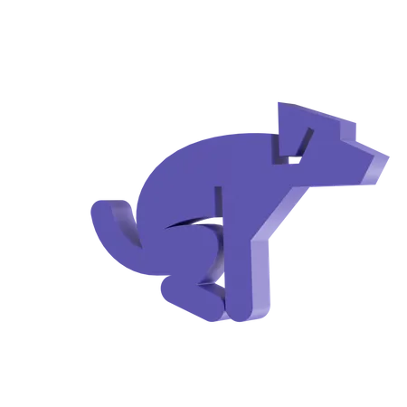 Cachorro defecar  3D Icon