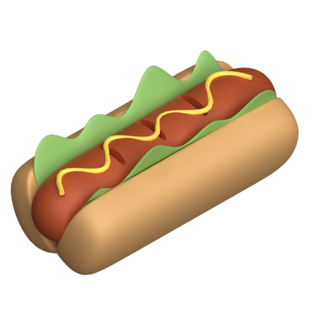 Cachorro-quente  3D Icon