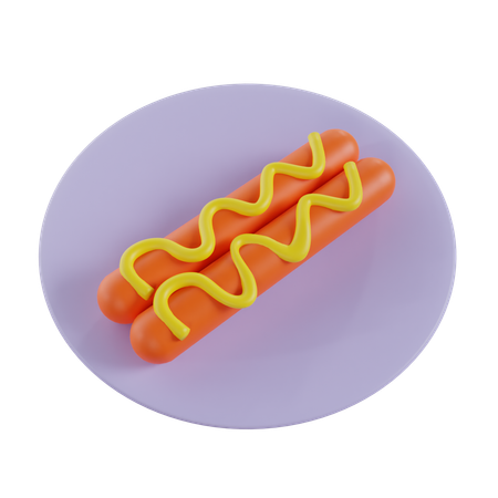 Cachorro-quente  3D Icon