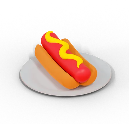 Cachorro-quente  3D Illustration