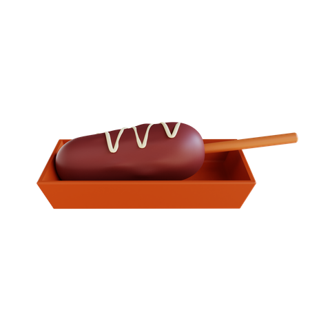 Salsicha empanada  3D Icon