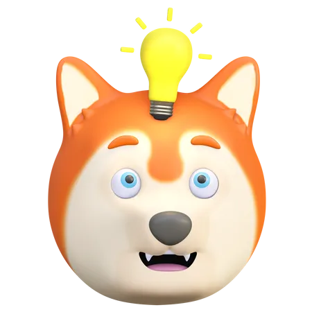 Cachorro tenha uma ideia  3D Emoji