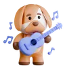 cachorro tocando violão