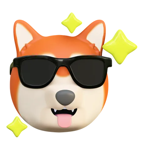 Cachorro usando óculos pretos  3D Emoji