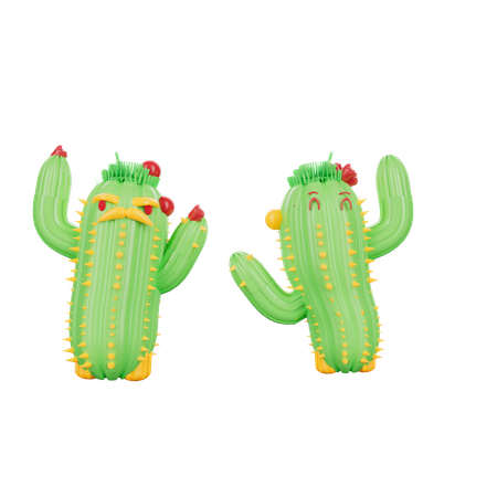 Cacto bonito dos desenhos animados  3D Icon