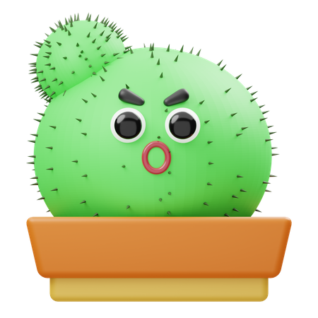 Cactus en colère  3D Illustration