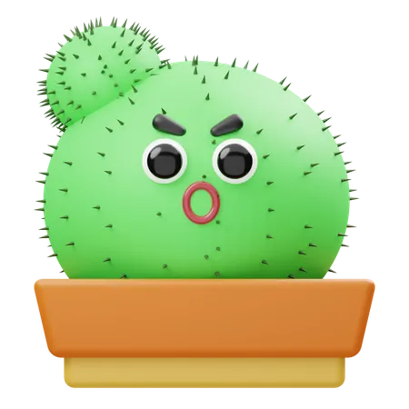 Cactus en colère  3D Illustration