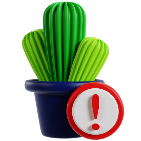 Cactus Error Alert Notification  3D Icon