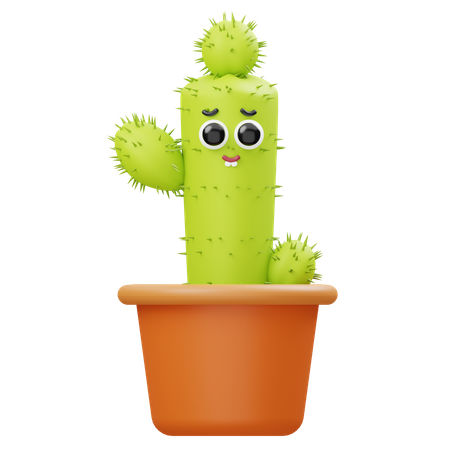 Cactus geek  3D Illustration