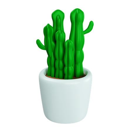 Cactus In Plant Pot  3D Icon