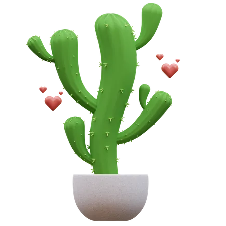 Premium 3 D Cute Cactus Icon 3D Icon