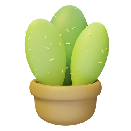Cactus Plant Pot 3D Illustration