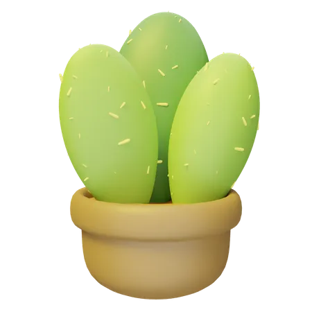 Cactus Plant Pot  3D Illustration