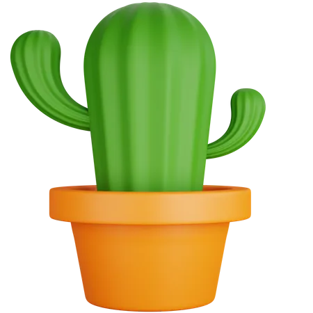 3 D Rendering Cactus Tree With Pot Isolated 3D Icon