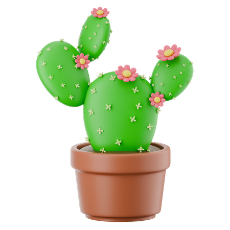 선인장 냄비  3D Icon