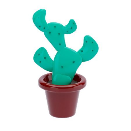 Cactus Pot  3D Illustration