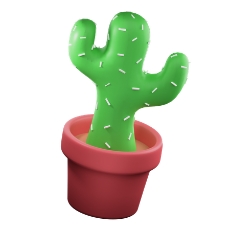 Cactus Pot  3D Illustration