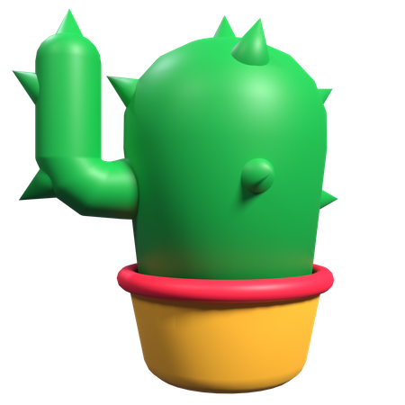 Cactus Pot 3D Illustration