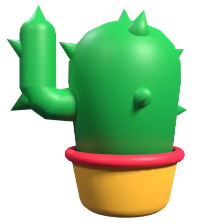 Cactus Pot  3D Illustration