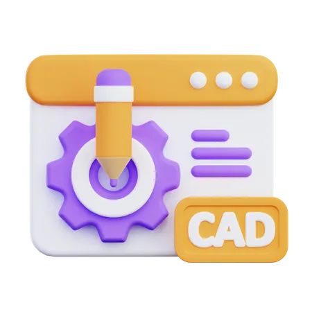 Cad Software  3D Icon