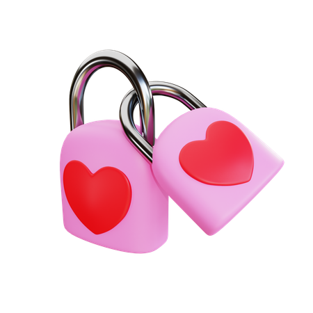 Cadeado de amor  3D Icon