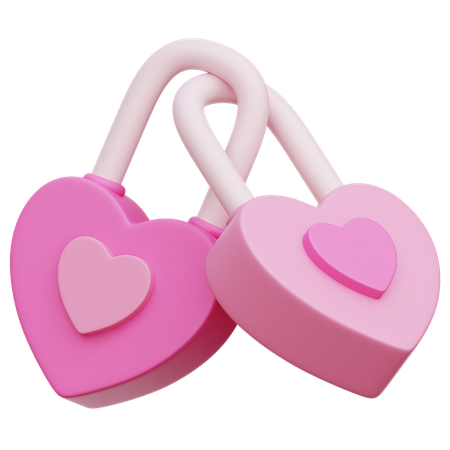 Cadeado de amor  3D Icon