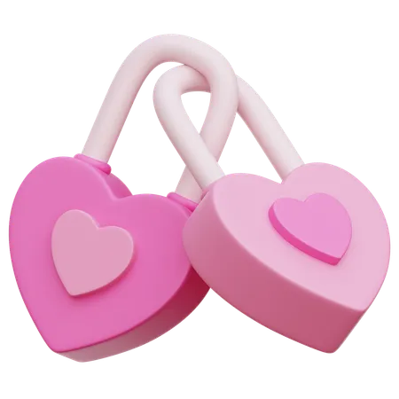 Cadeado de amor  3D Icon