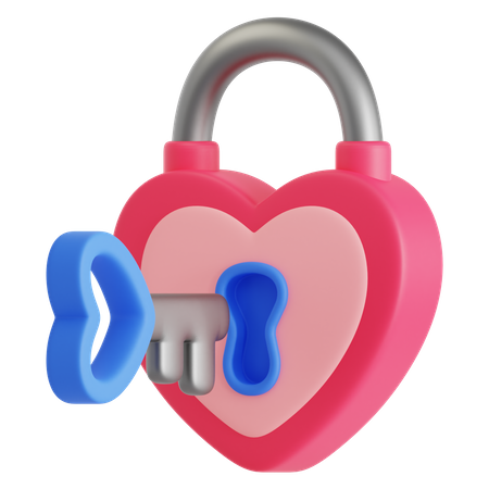 Cadeado de amor  3D Icon