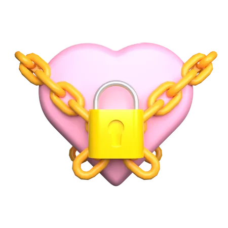 Cadeado de amor  3D Icon