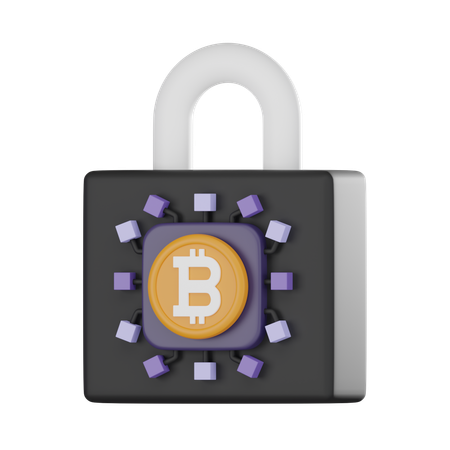Cadeado bitcoin  3D Icon