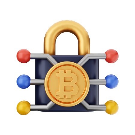 Cadeado bitcoin  3D Icon