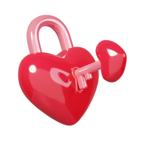 Cadeado de coração  3D Icon