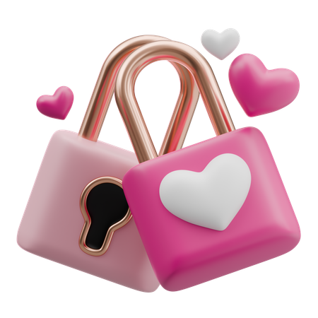 Cadeado de amor  3D Icon