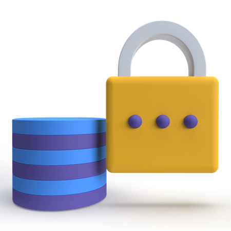 Cadeado de banco de dados  3D Icon