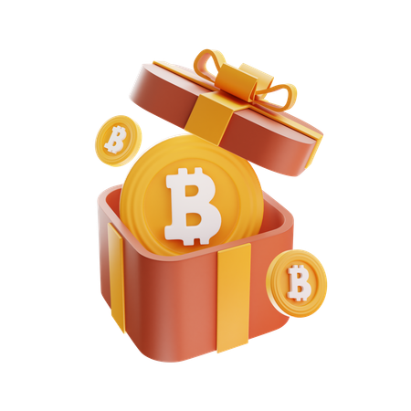 Cadeau bitcoin  3D Icon