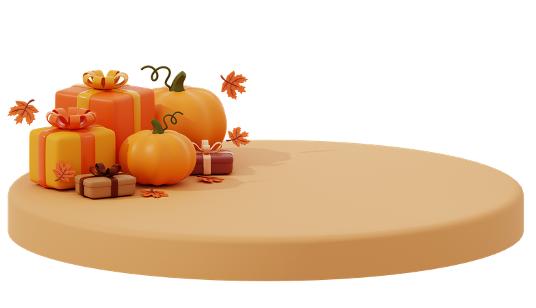 Cadeau d'automne au dessus du podium  3D Icon