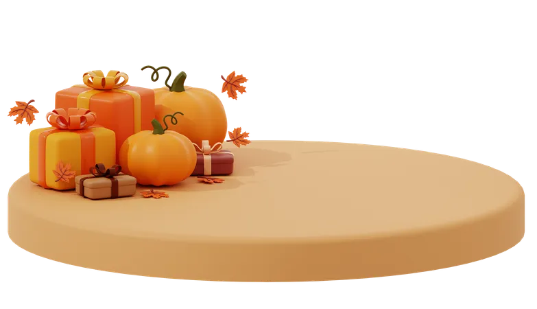 Cadeau d'automne au dessus du podium  3D Icon